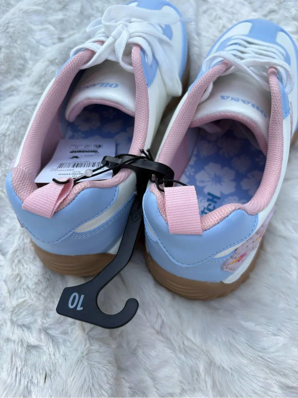 Disney White, Light Blue & Pink Stitch & Angel Kids Sneakers